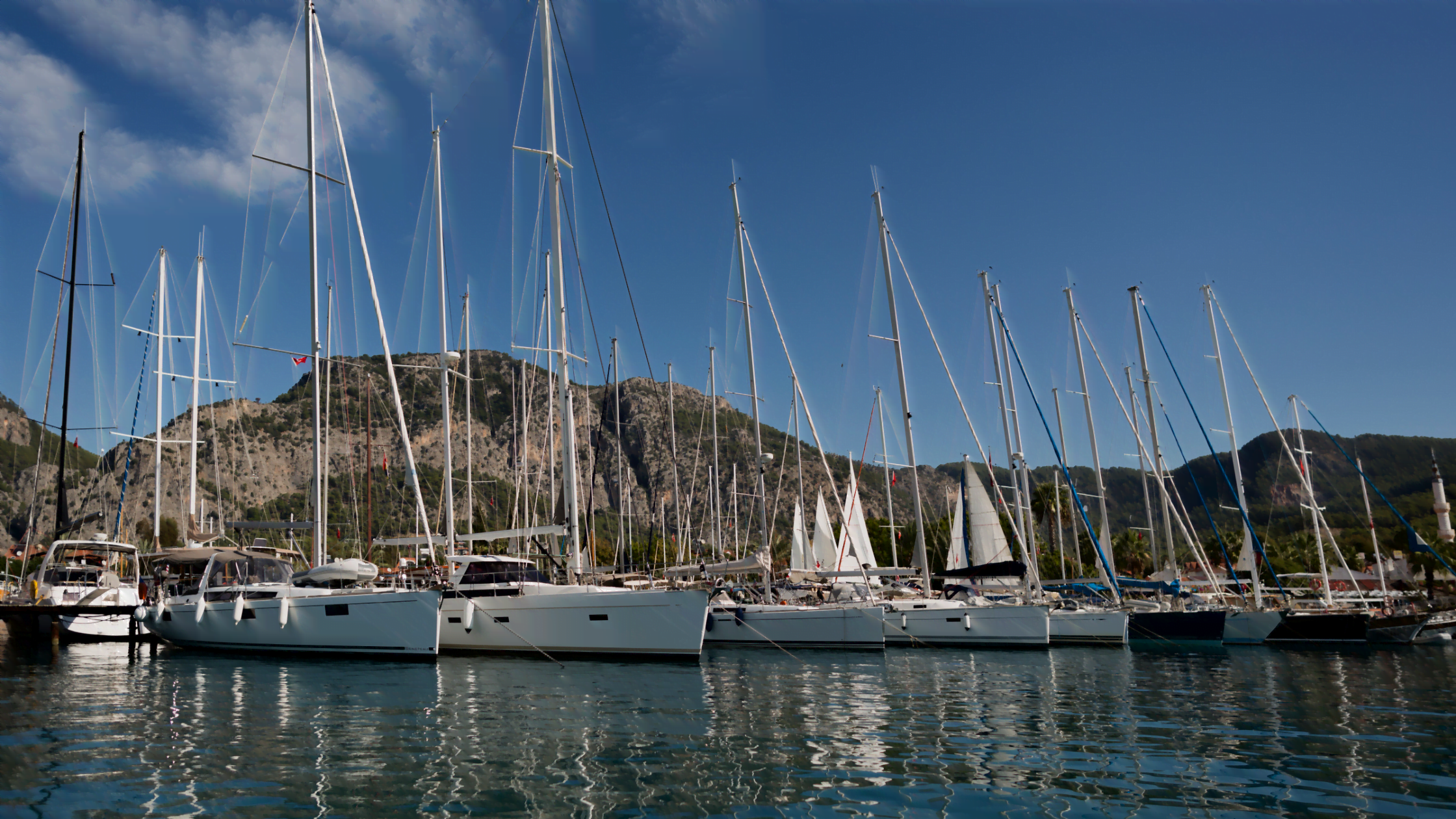 Marina in gocek with many boats in it